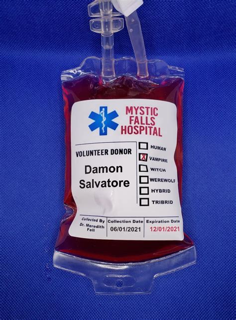 fake blood bags vampire diaries
